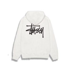 Pull à capuche blanc stussy