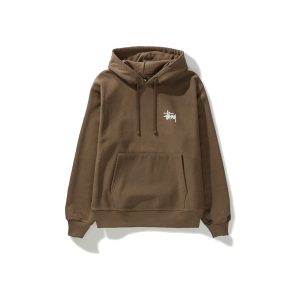 Pull à capuche marron stussy