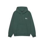 Pull à capuche vert stussy