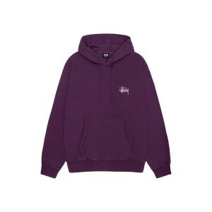 Pull à capuche violet stussy