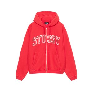 Sweat à capuche zippé Stussy Outline Rouge